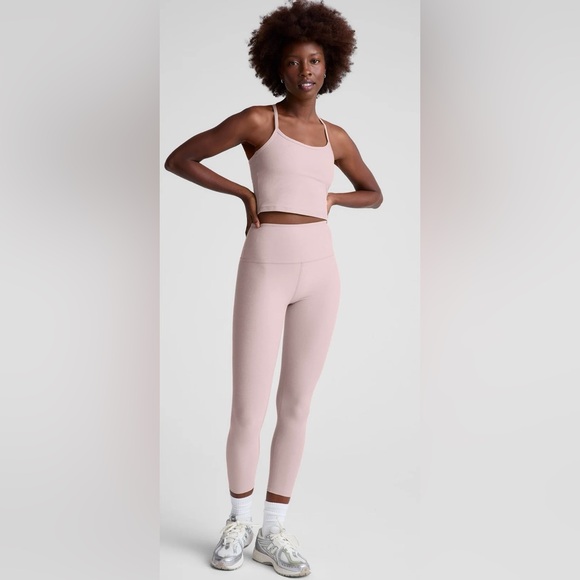 Beyond Yoga Pants - NWT Beyond Yoga Pale Pink Heather Set: Slim Racerback Tank + Midi Leggings